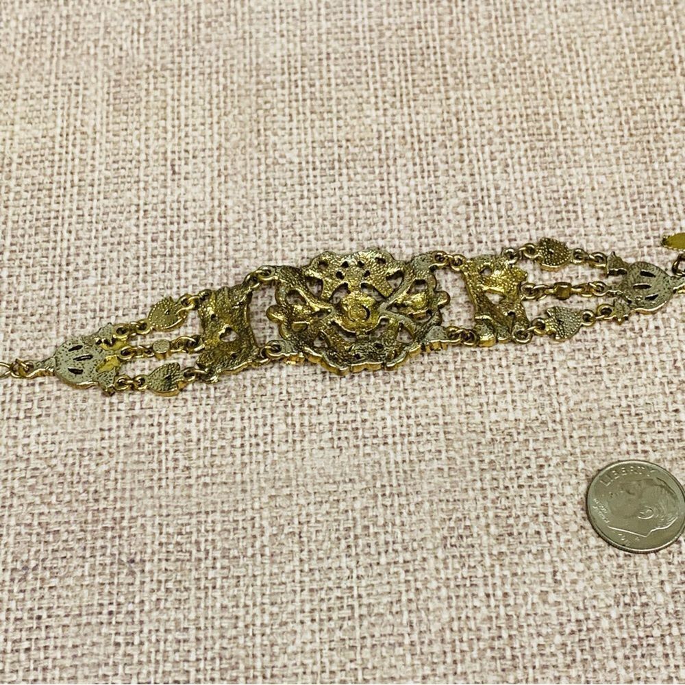 VCLM Gold Victorian Look Crystal Bracelet sold - Picture 4 of 4
